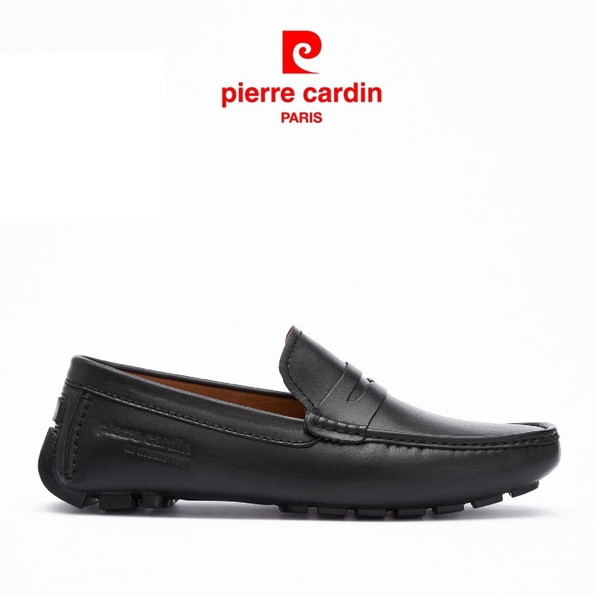 รองเท้าสวมผู้ชาย Pierre Cardin หนังวัวแท้ หนังนุ่มไม่ทำให้เจ็บเท้า ดีไซน์เดินตะเข็บเด่น พื้นยางกันลื่น รุ่น 503