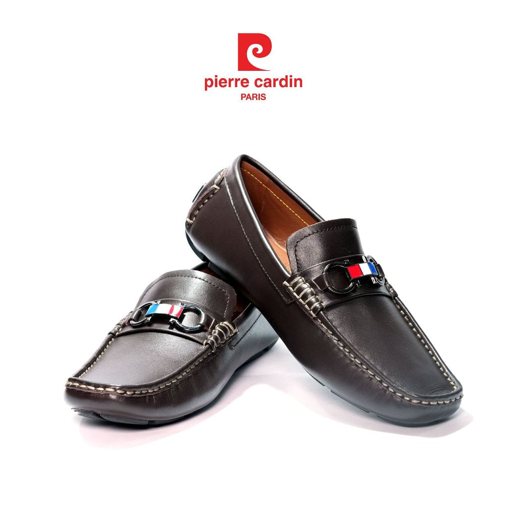 [ใหม่] รองเท้าลองเท้า Pierre Cardin หนังวัวแท้ พื้นยางกันลื่น ตัวล็อคโลหะไม่เป็นสนิม 530