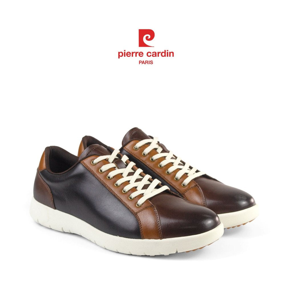 รองเท้าแฟชั่น Pierre Cardin ฝรั่งเศส หนังวัวพรีเมียม ดีไซน์ผสมสีโดดเด่น พื้นยาง รุ่น 790