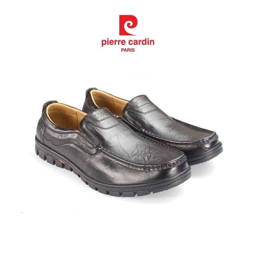 รองเท้าสลิปออนผู้ชาย Pierre Cardin หนังวัวแท้พรีเมียม ดีไซน์ทันสมัย สวมใส่สบาย มีหลายสีให้เลือก รุ่น 714