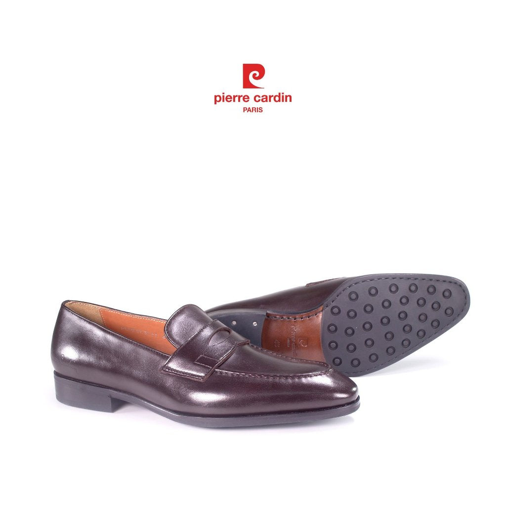 รองเท้าหนังผู้ชาย Pierre Cardin ทรง Loafer หนังวัวแท้ พื้นหนังตัดเย็บพิเศษกันลื่น ของแท้ รุ่น 361