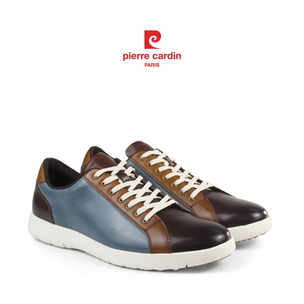 รองเท้าแฟชั่น Pierre Cardin ฝรั่งเศส หนังวัวพรีเมียม ดีไซน์ผสมสีโดดเด่น พื้นยาง รุ่น 790