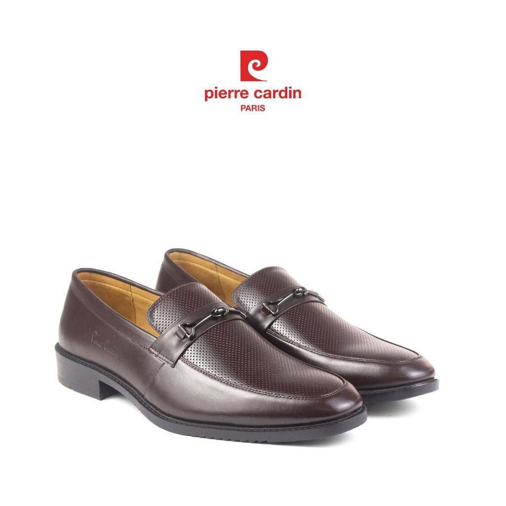 รองเท้าหนัง Loafer ผู้ชาย Pierre Cardin ฝรั่งเศส หนังวัวแท้ พื้นยางกันลื่น ดีไซน์ตัวล็อกโลหะ รุ่น 780