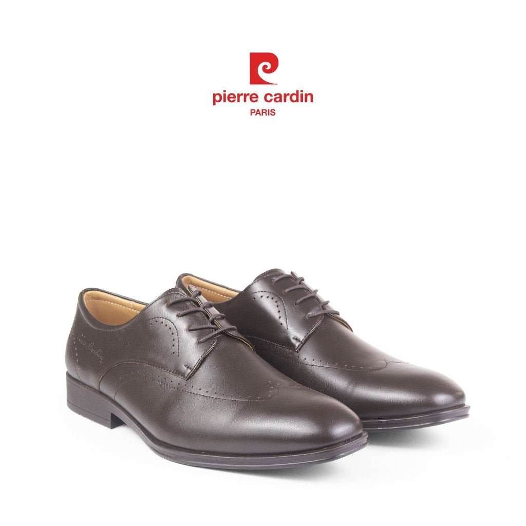 รองเท้าหนังผู้ชาย Pierre Cardin ฝรั่งเศส ทรง Derby หนังวัวนัปป้า พื้นยางหล่อกันลื่น รุ่น 770