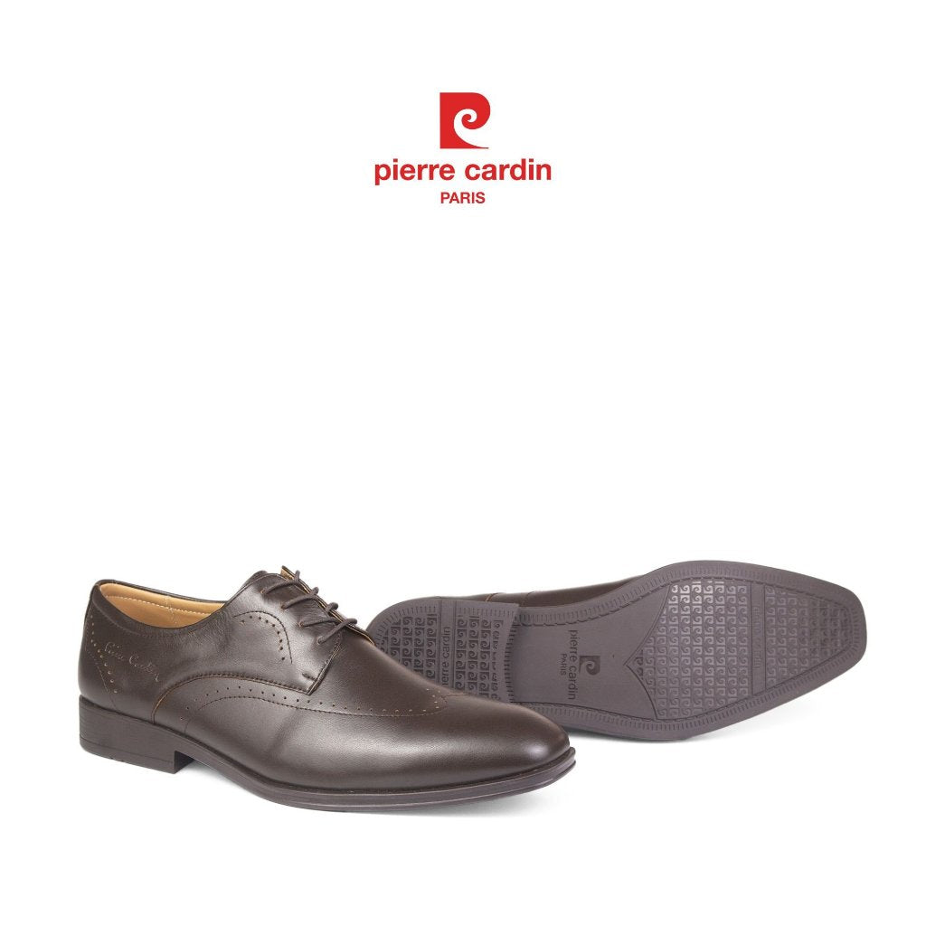 รองเท้าหนังผู้ชาย Pierre Cardin ฝรั่งเศส ทรง Derby หนังวัวนัปป้า พื้นยางหล่อกันลื่น รุ่น 770