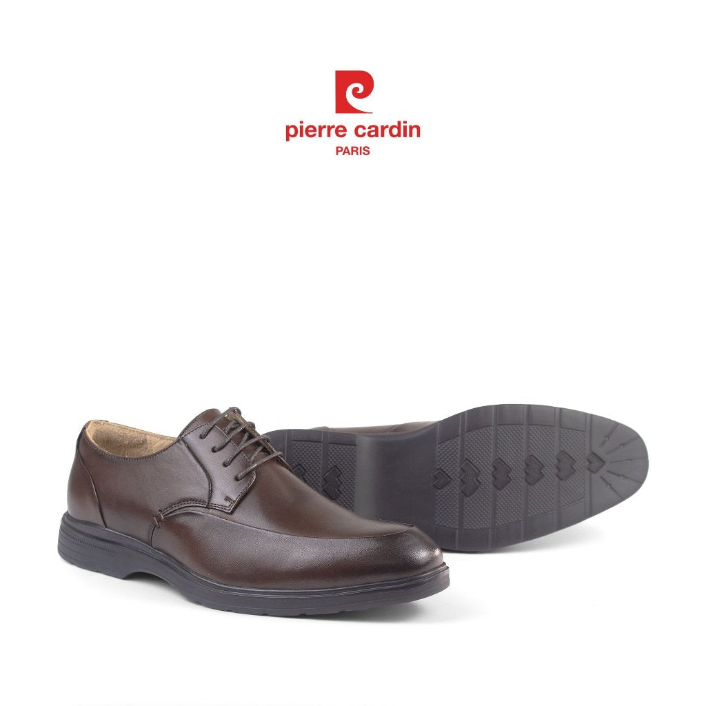 รองเท้าหนังผูกเชือกผู้ชาย Pierre Cardin หนังวัวแท้ พื้นยางกันลื่น สูง 3 ซม. รุ่น 788
